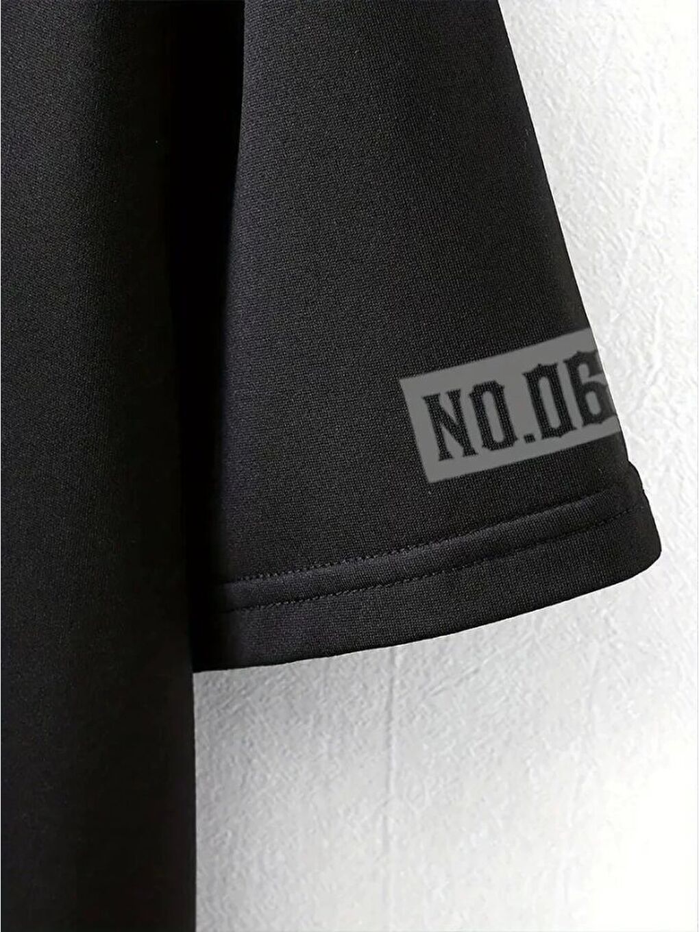 Baskılı Oversize Bisiklet Yaka T-shirt - Siyah-2