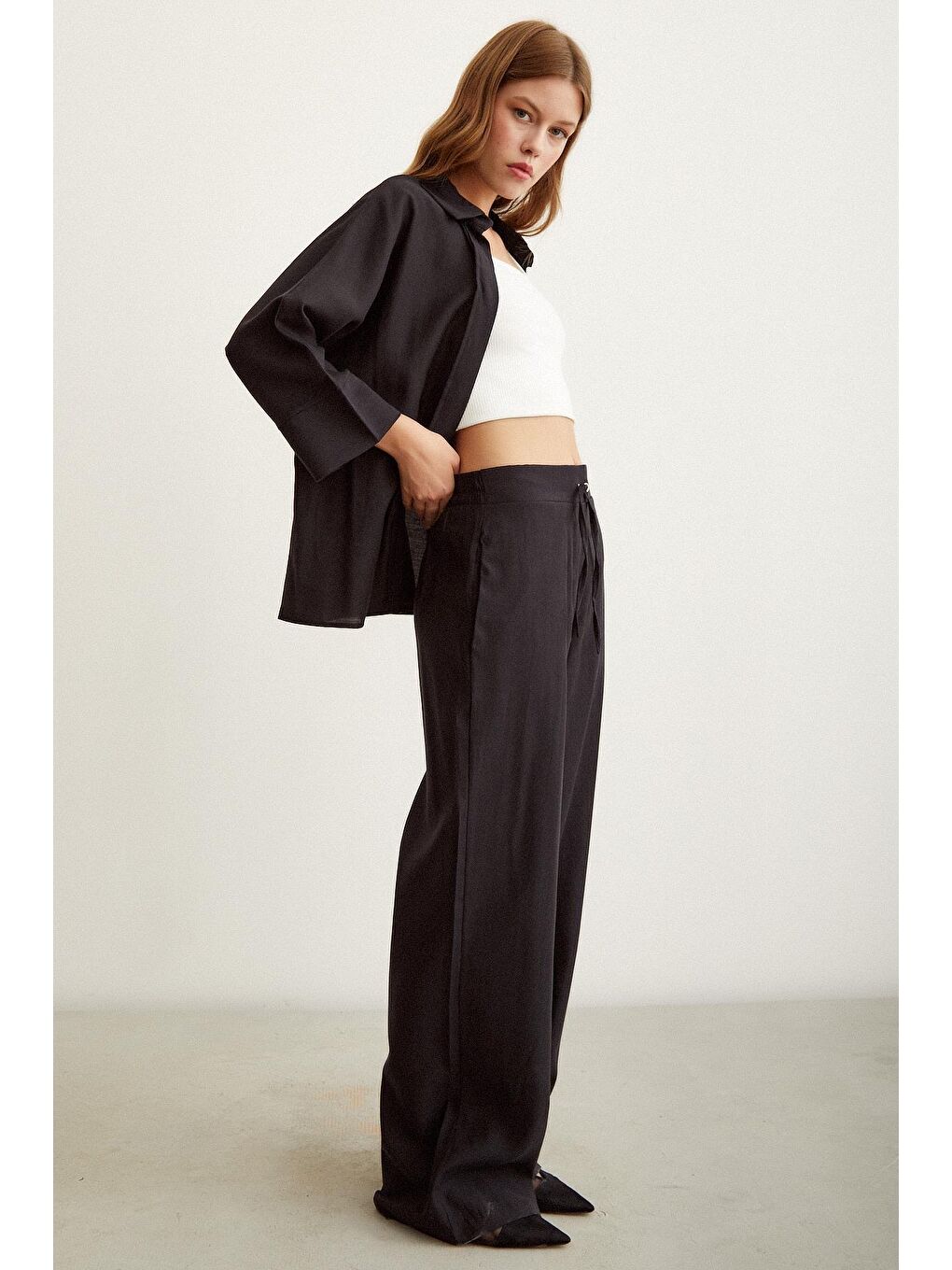 Siyah Yarasa Kol  Gömlek-2