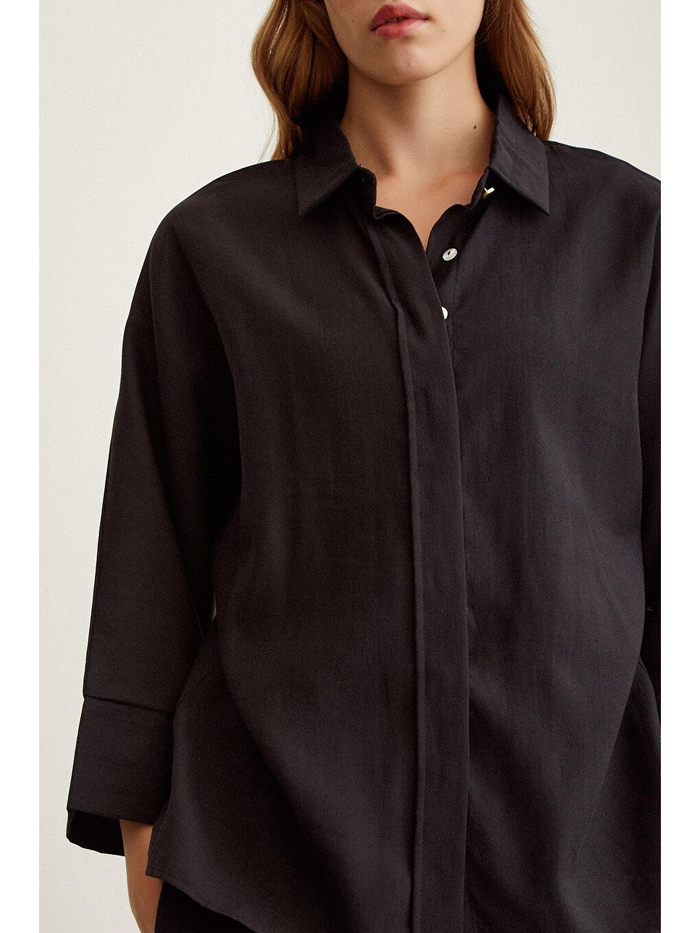 Siyah Yarasa Kol  Gömlek-3