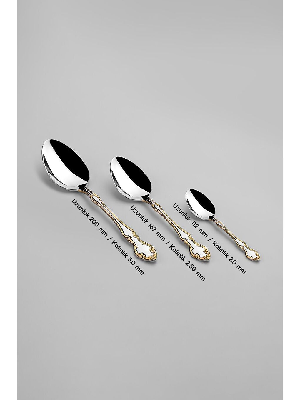 Sarı Adriana Altın Sade 12 Kişilik 72 Parça Kutulu Çatal Kaşık Bıçak Takımı-6