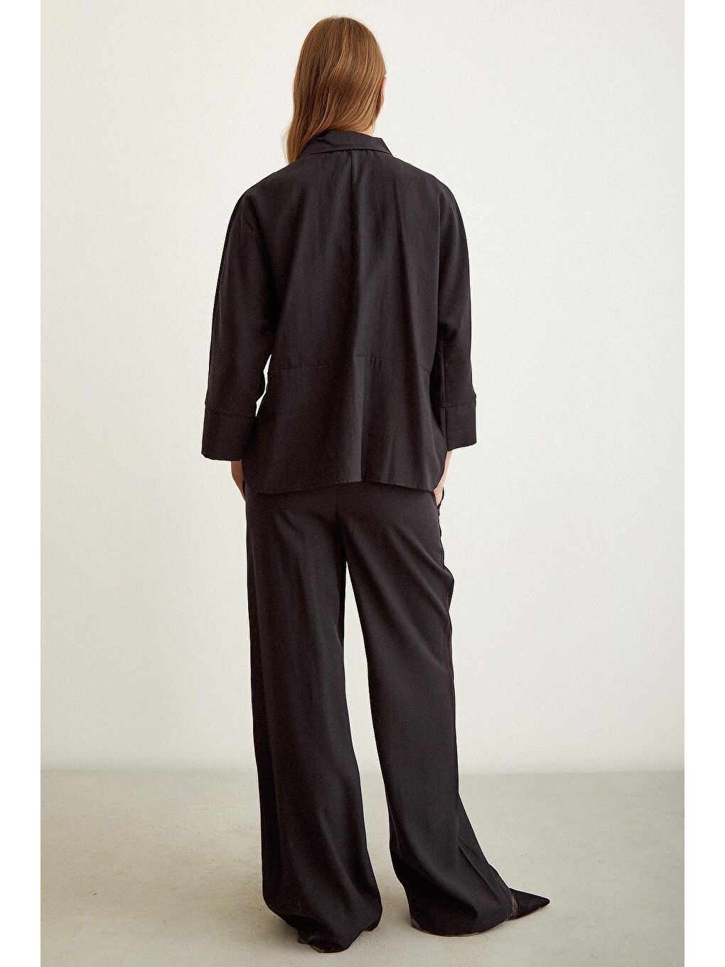 Siyah Yarasa Kol  Gömlek-4