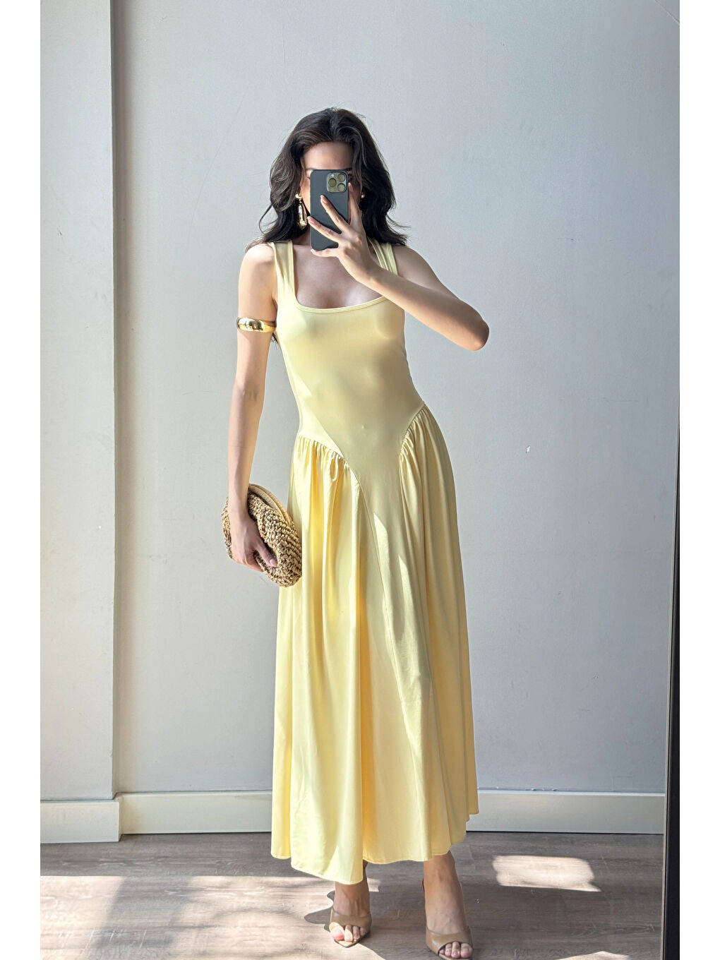 Kadın Sarı Uzun Elbise 0994-0099-2