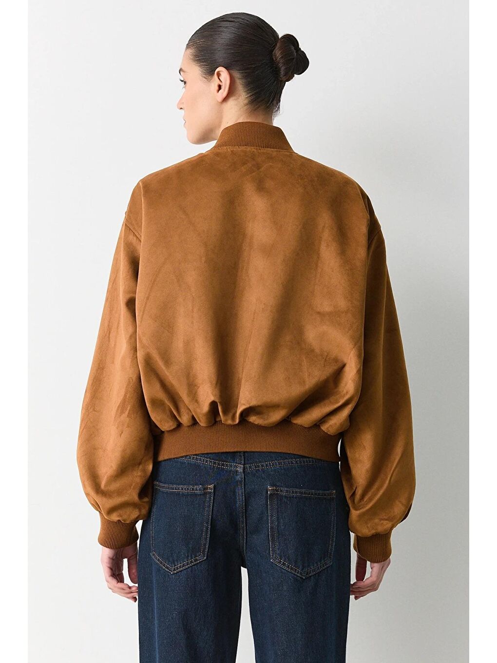 Kahverengi Astarlı Kadın Bomber Ceket Mg2545-2