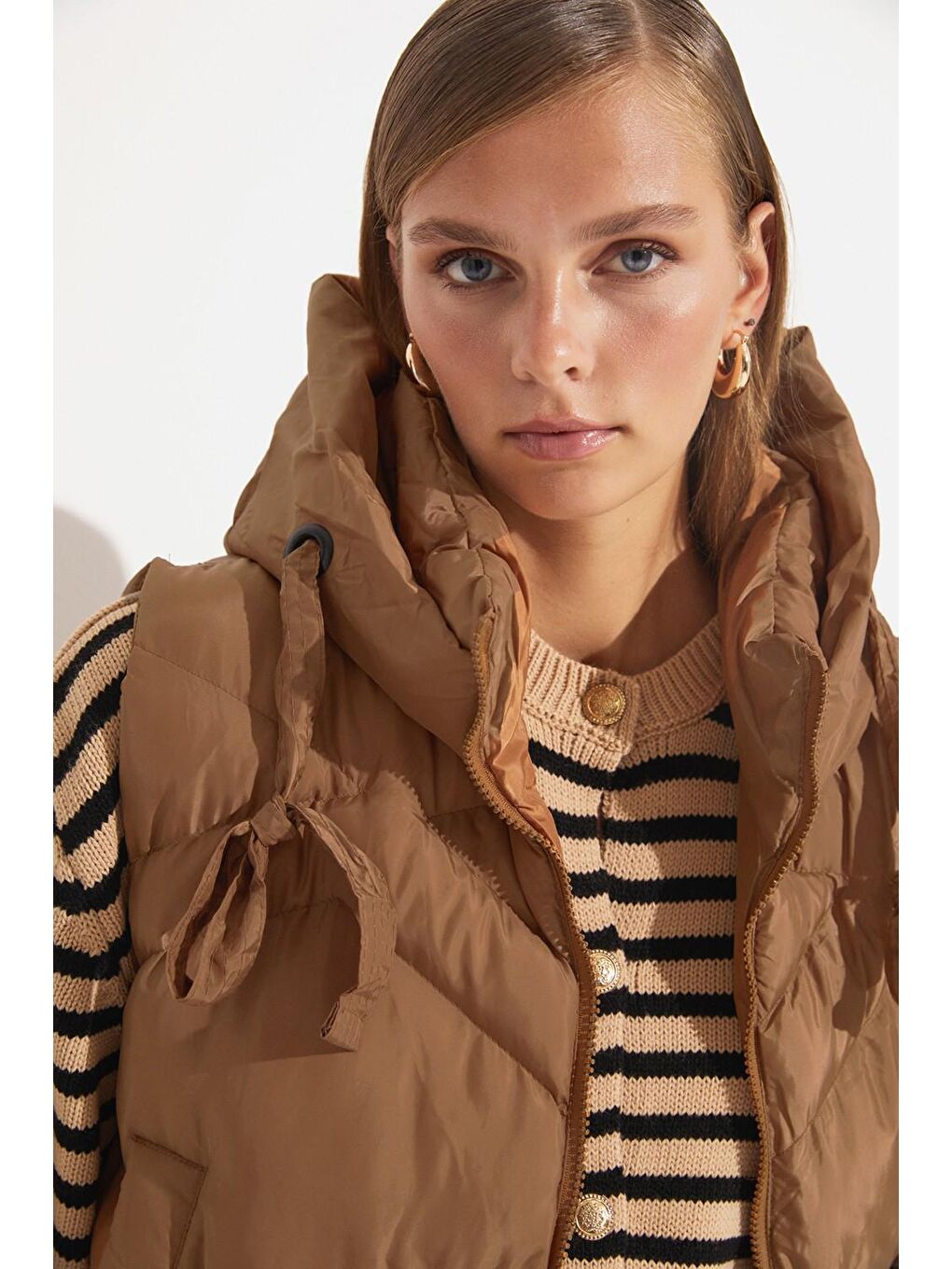 Kahverengi Kadın Yelek-2