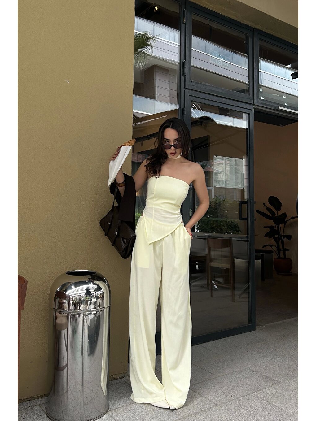 Kadın Sarı Straplez Takım 1006-5234-3