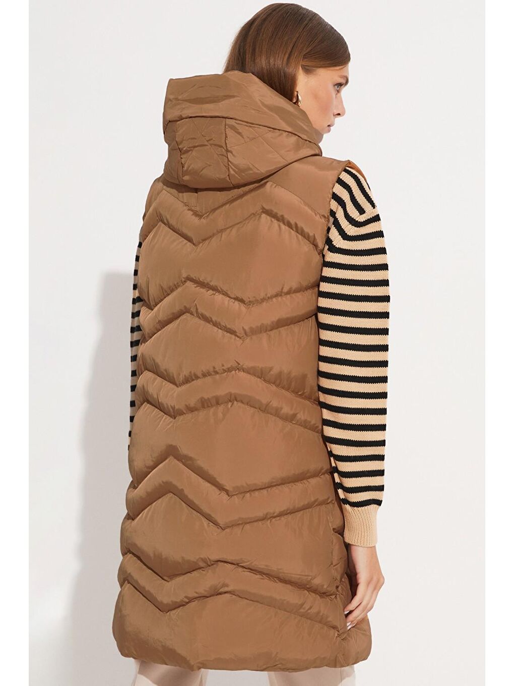 Kahverengi Kadın Yelek-4