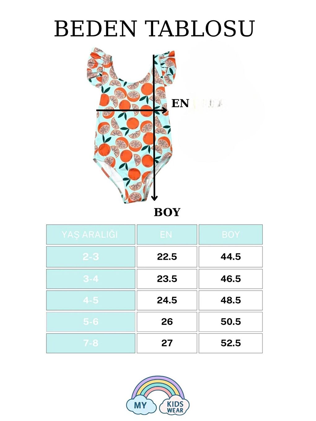 Turuncu Kız Çocuk Fırfır Detaylı Tasarım Çapraz Askılı Mayo 12721-1