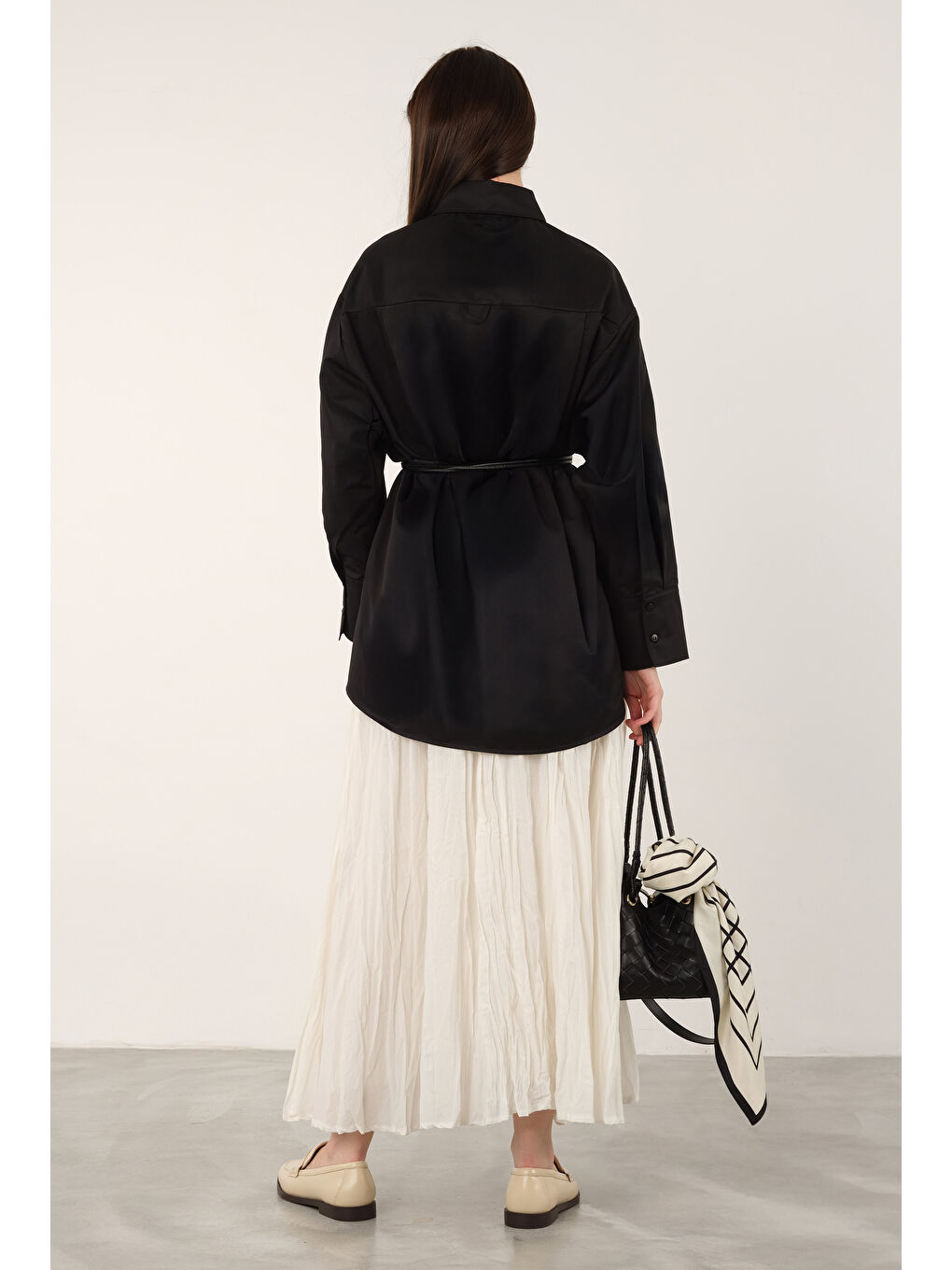 Poplin Gömlek Kısa Siyah-3