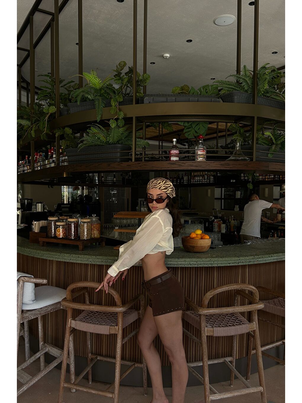 Kadın Sarı Transparan Çizgili Gömlek 1006-6876-5