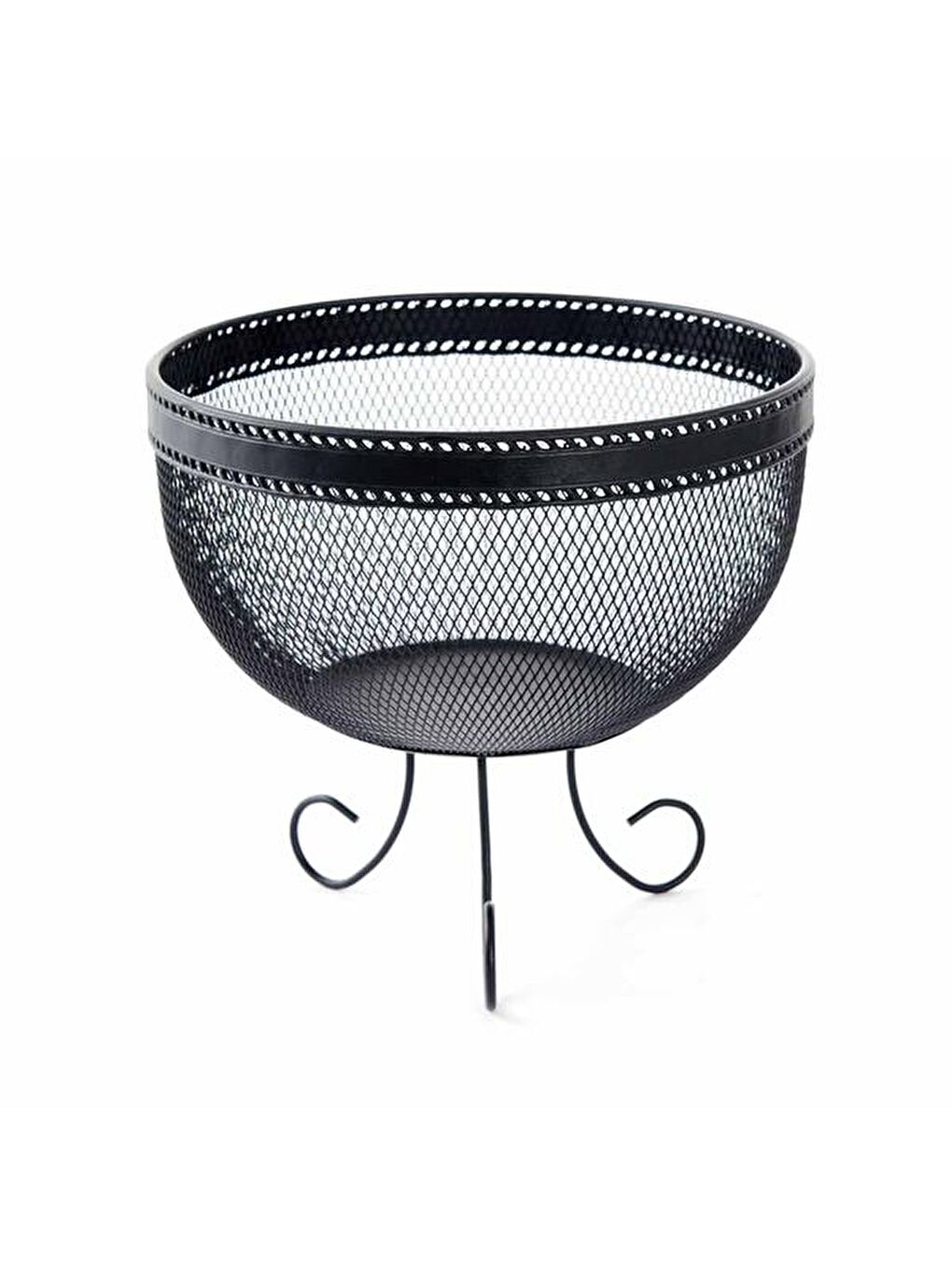 Aleyna Ayaklı Metal Meyvelik - Siyah-1