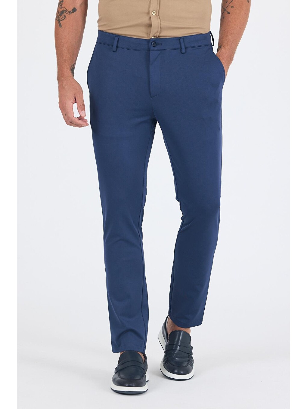 Lacivert Yandan Cepli Casual Slim Fit Pantolon 1003250163