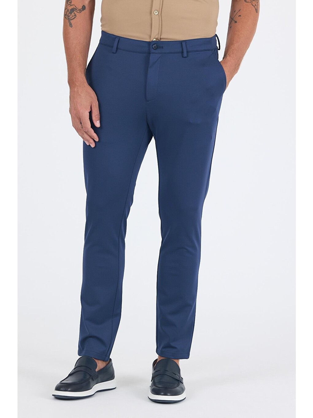 Lacivert Yandan Cepli Casual Slim Fit Pantolon 1003250163-1