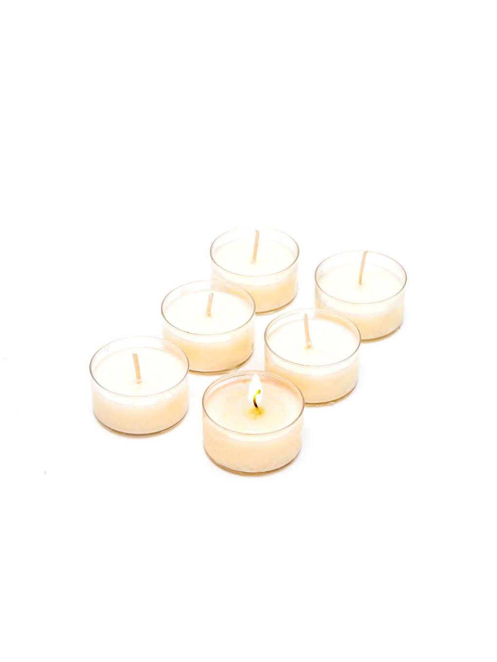 Missi Ekru 6 LI Yasemin Sandal Kokulu Bitkisel Tealight Mum Seti - 1