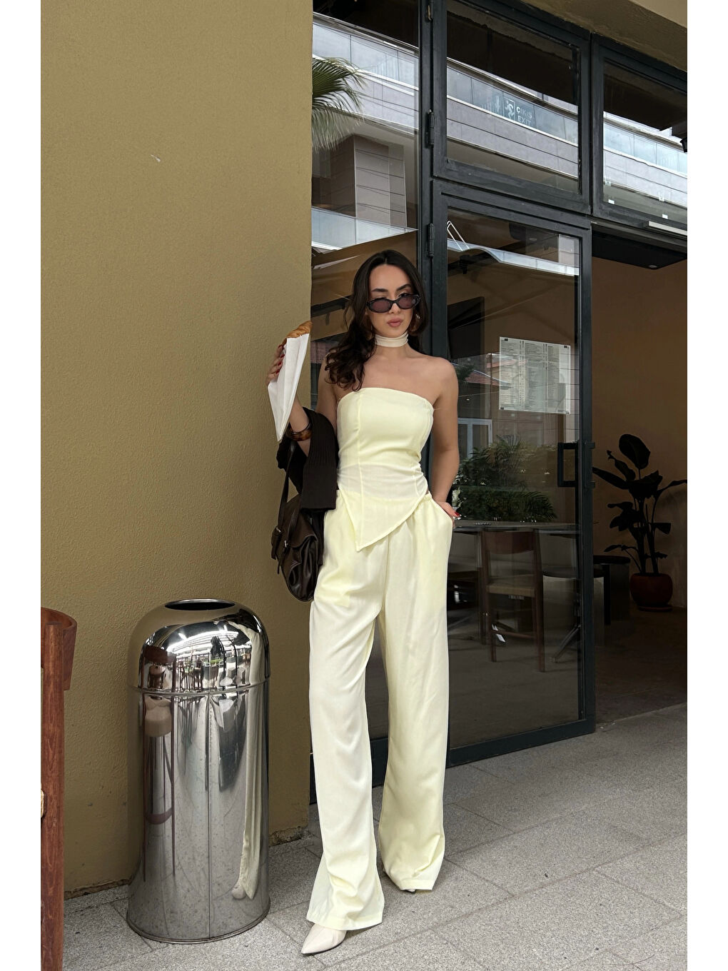 Kadın Sarı Straplez Takım 1006-5234-4