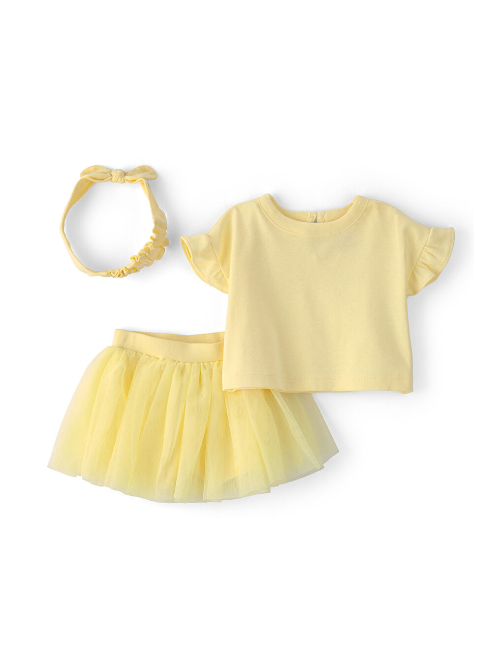 Kız Bebek Alt Üst Set 3 Ay-24 Ay Sarı