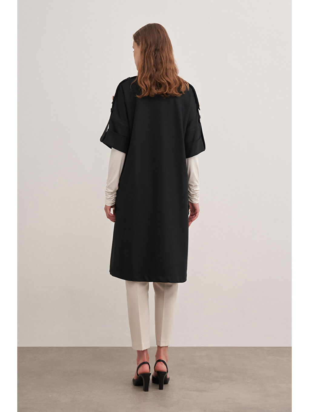 Siyah 9144111 Apolet Detaylı Yelek-2