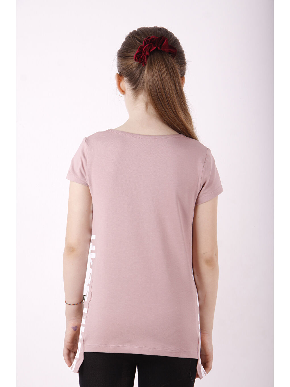 Pembe Kız Çocuk Likee Baskılı Tişört-2