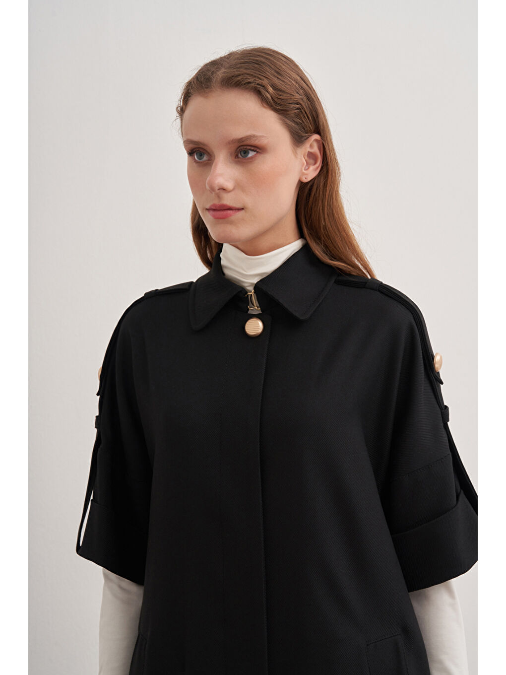Siyah 9144111 Apolet Detaylı Yelek-5