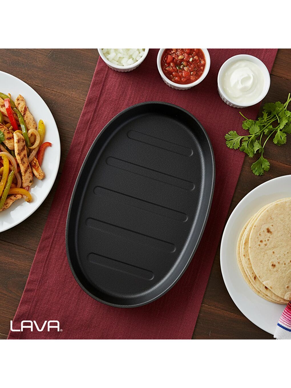 Bordo Oval Fajita Tabağı Ölçü 18x28cm.-6