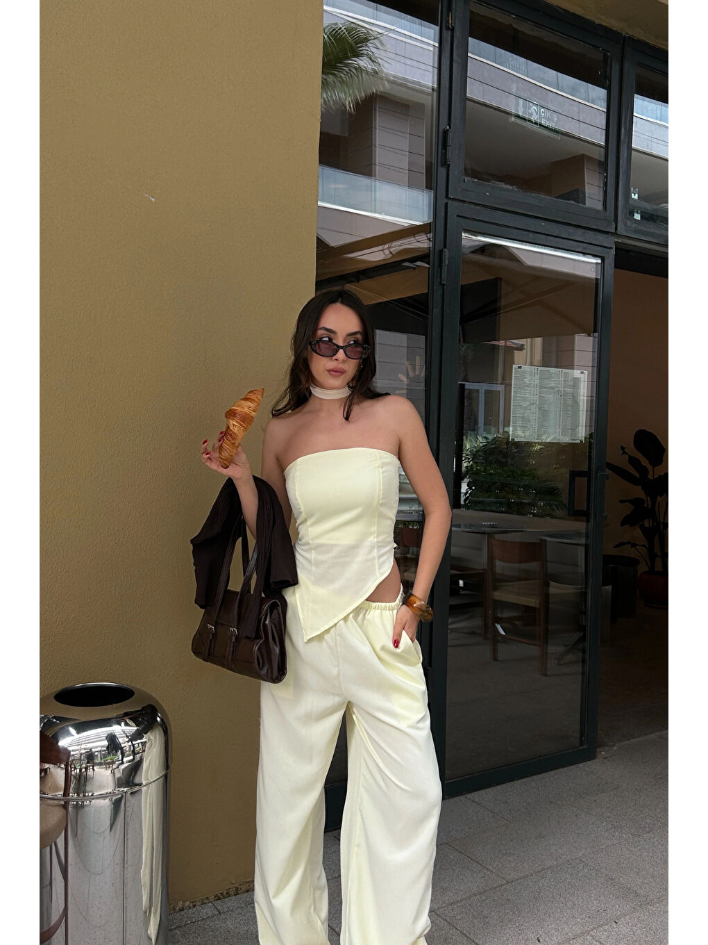 Kadın Sarı Straplez Takım 1006-5234-5