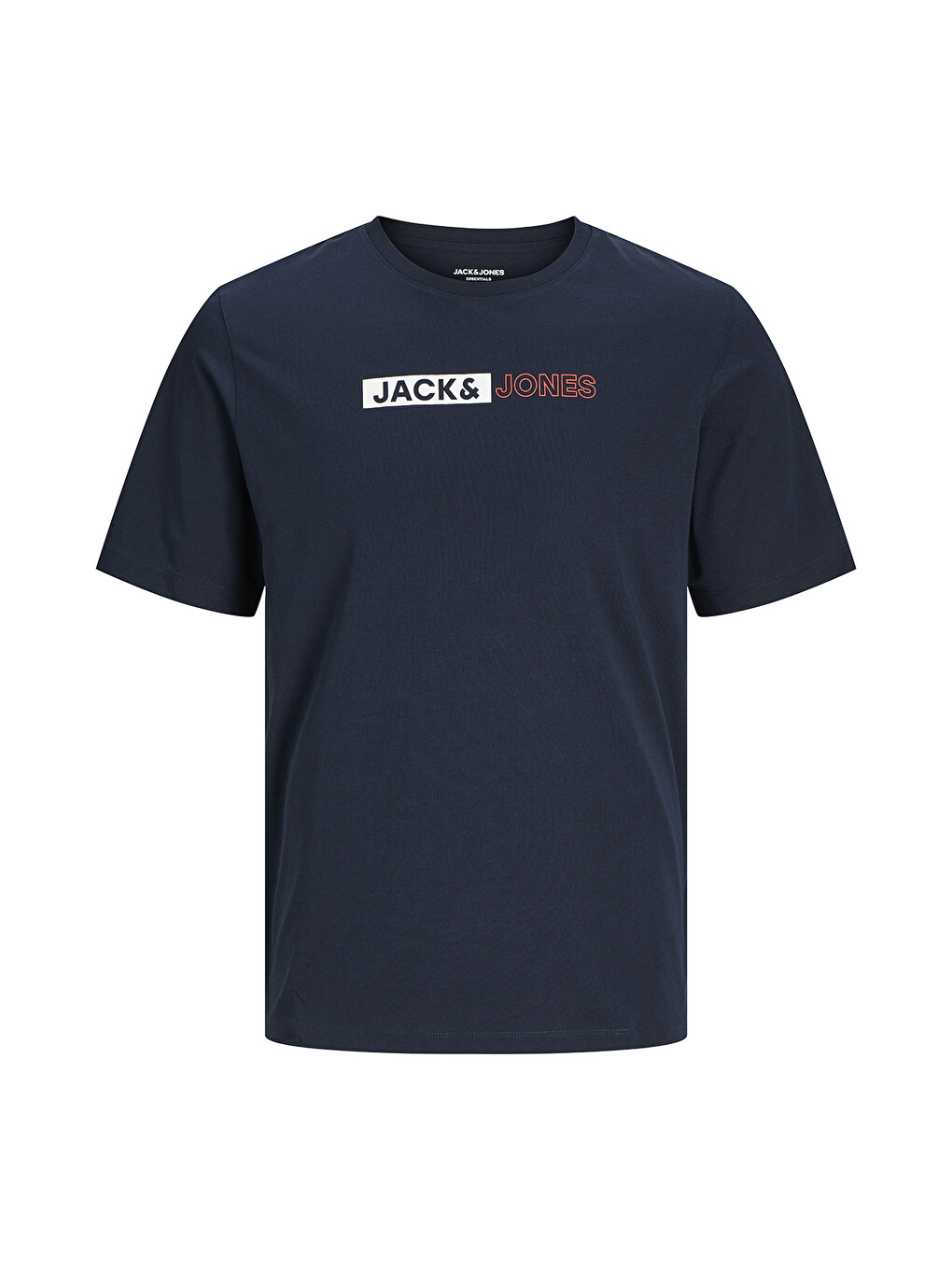 Lacivert Plus Jjecorp Büyük Beden %100 Pamuk Slim Fit Bisiklet Yaka Erkek Tişört 12243630-5
