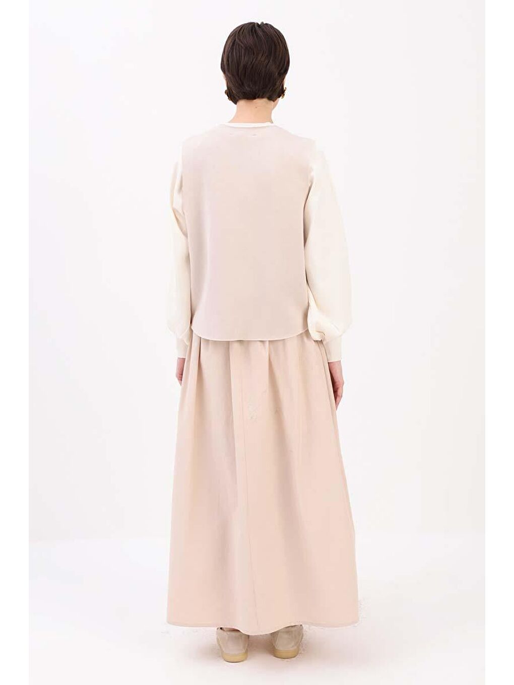 Bej Taş-Cepli Kısa Yelek-3