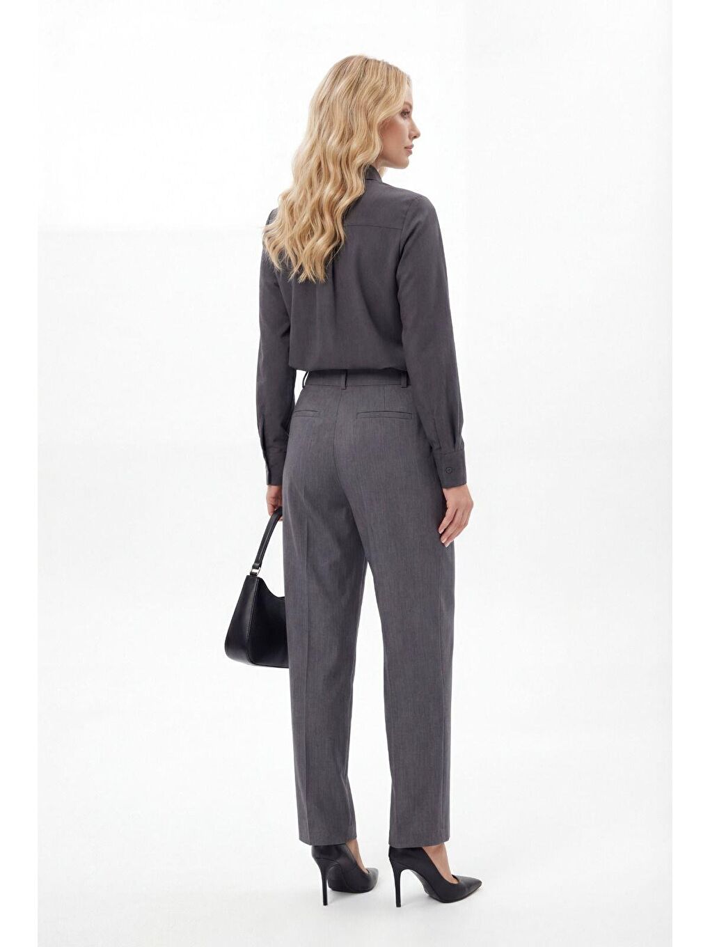 Antrasit Pens Detaylı Kapaklı Düz Paça Kumaş Pantolon Mg2642-4