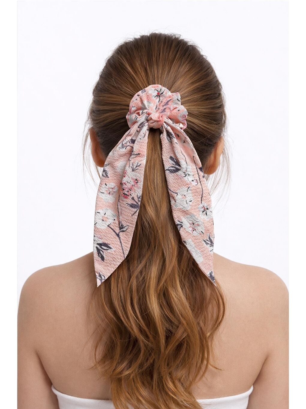 Lacivert 2 Adet Çiçek Desenli Dokulu Fularlı Simit Toka-2