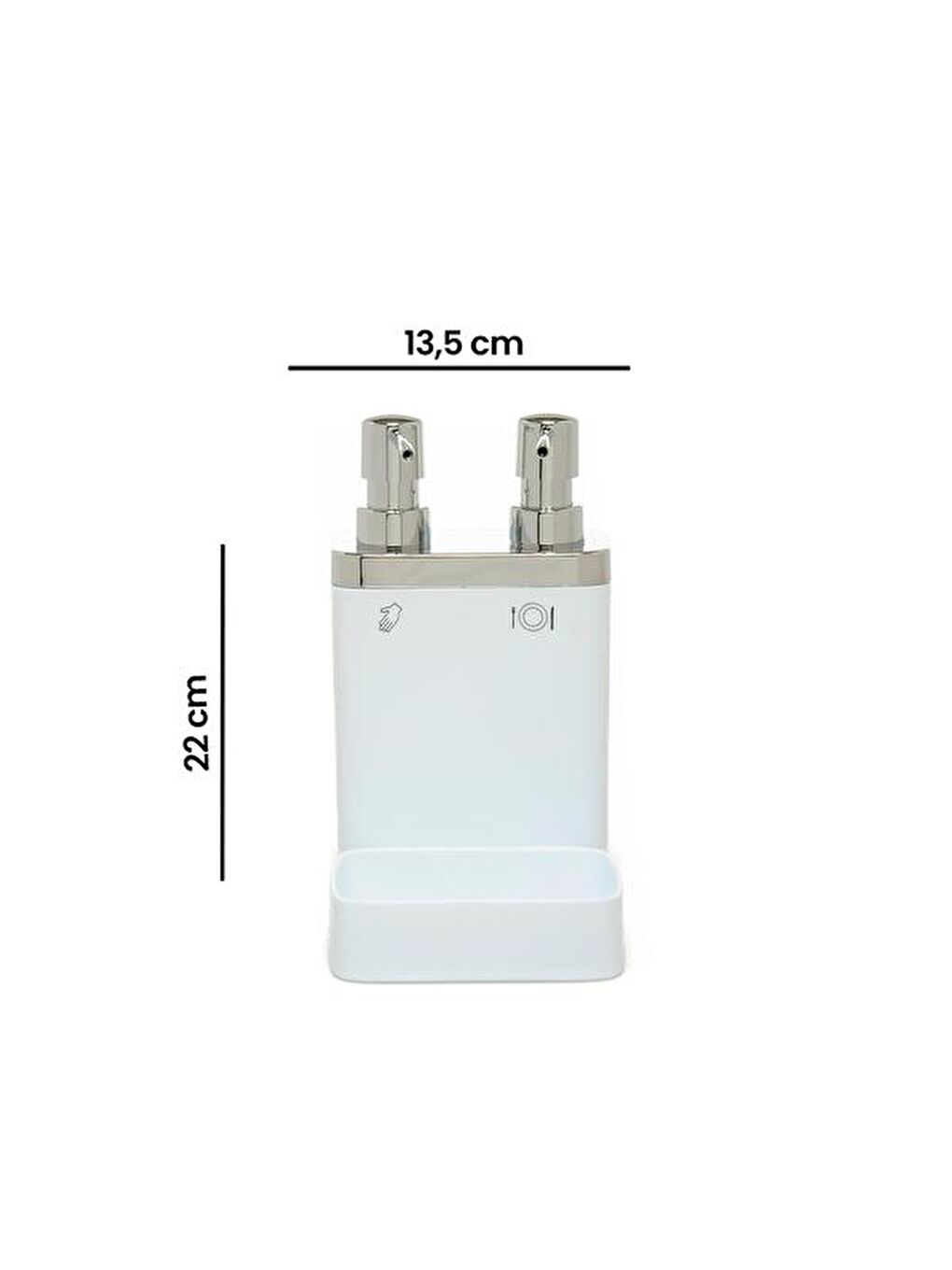 Viva 2'li Süngerlikli Sıvı Sabunluk - Beyaz-3