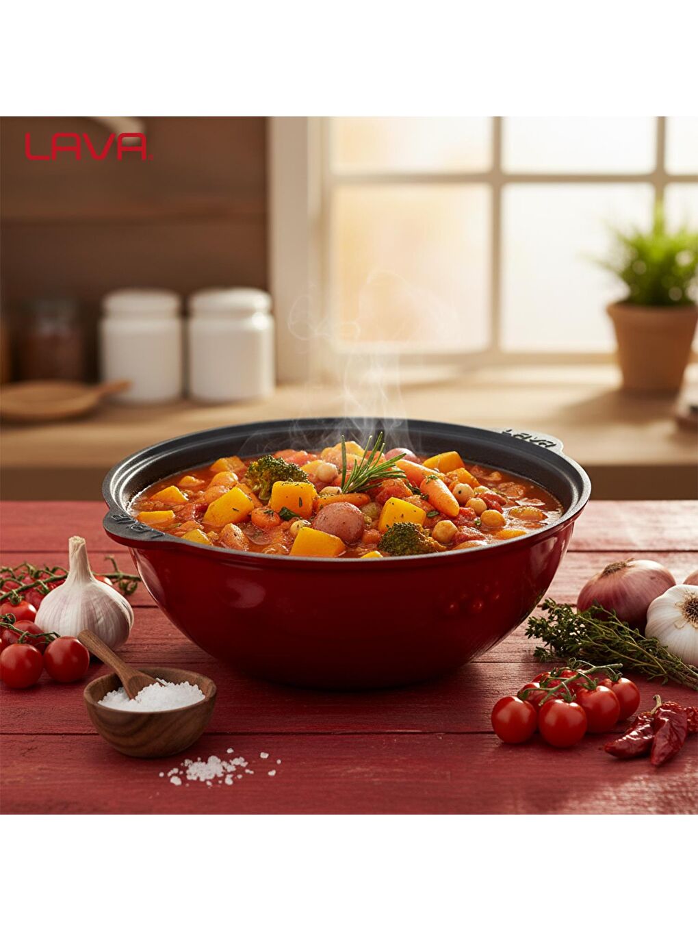 Bordo Yuvarlak Kazan / Tencere. Döküm Demir Yekpare Kulplu Çap(Ø)30cm.-6