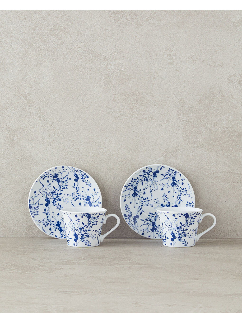 Pia Porselen Kahve Fincan Takımı 4 Parça 2 Kişilik Mavi-1