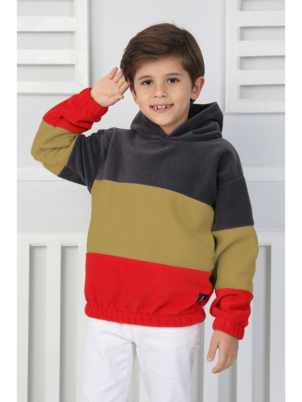 Bej Erkek Çocuk Vizon Renkli Çocuk Polar Sweat - 26725-1