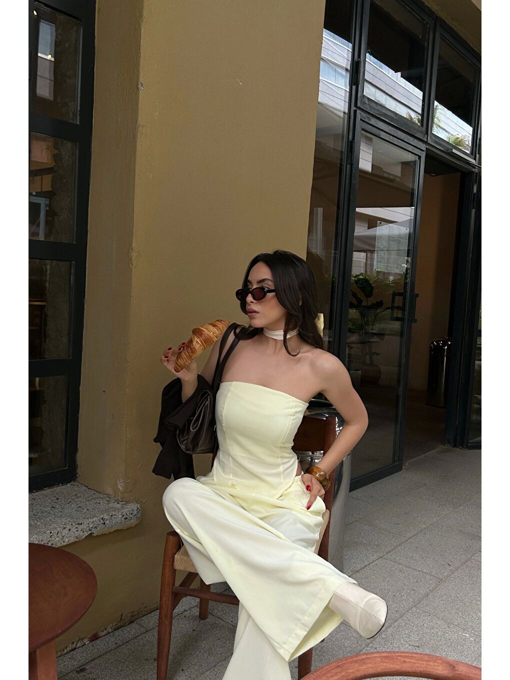 Kadın Sarı Straplez Takım 1006-5234-6