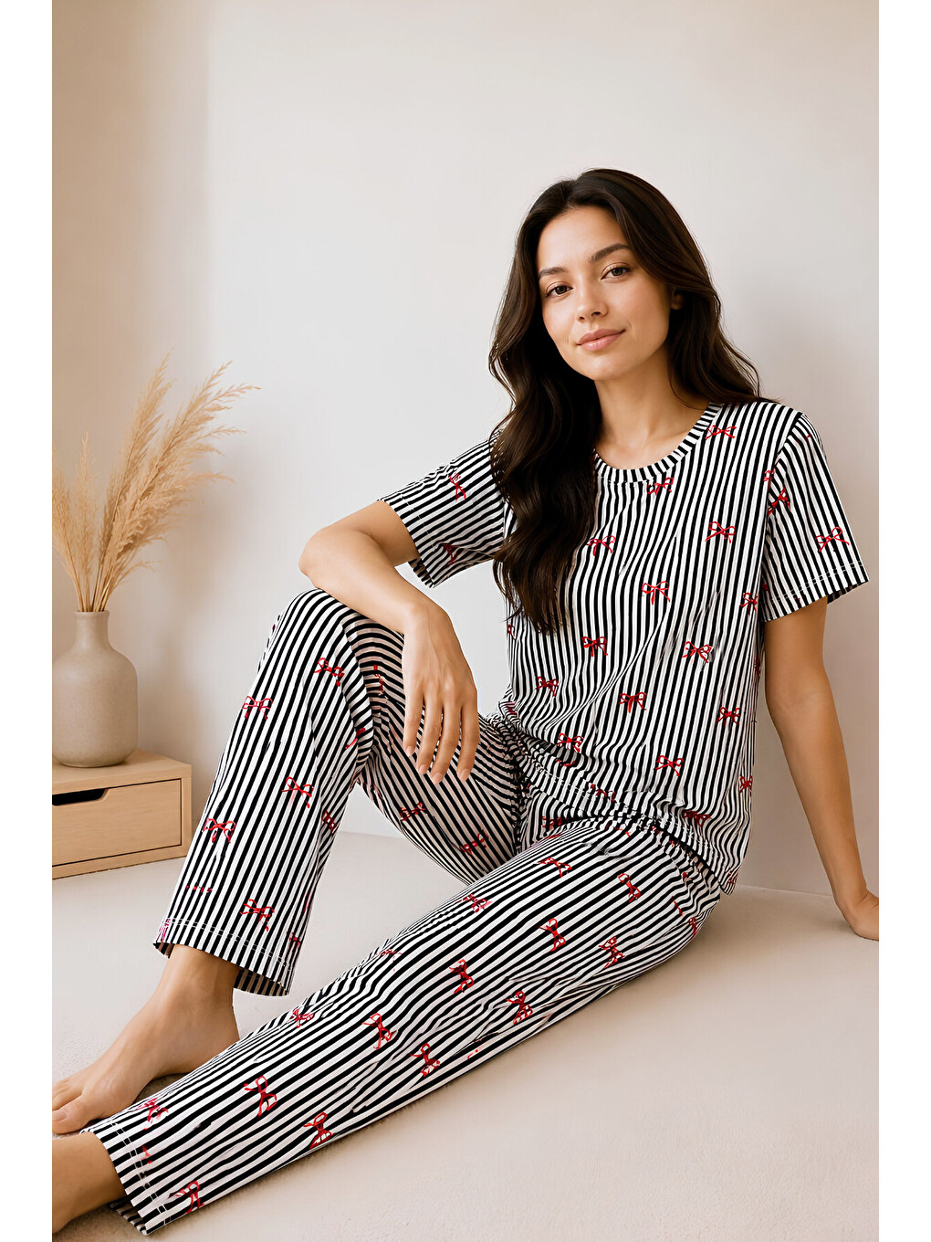 Gri Kız Çocuk Milan Kumaş Pijama Takımı 7-16 Yaş 12700HC