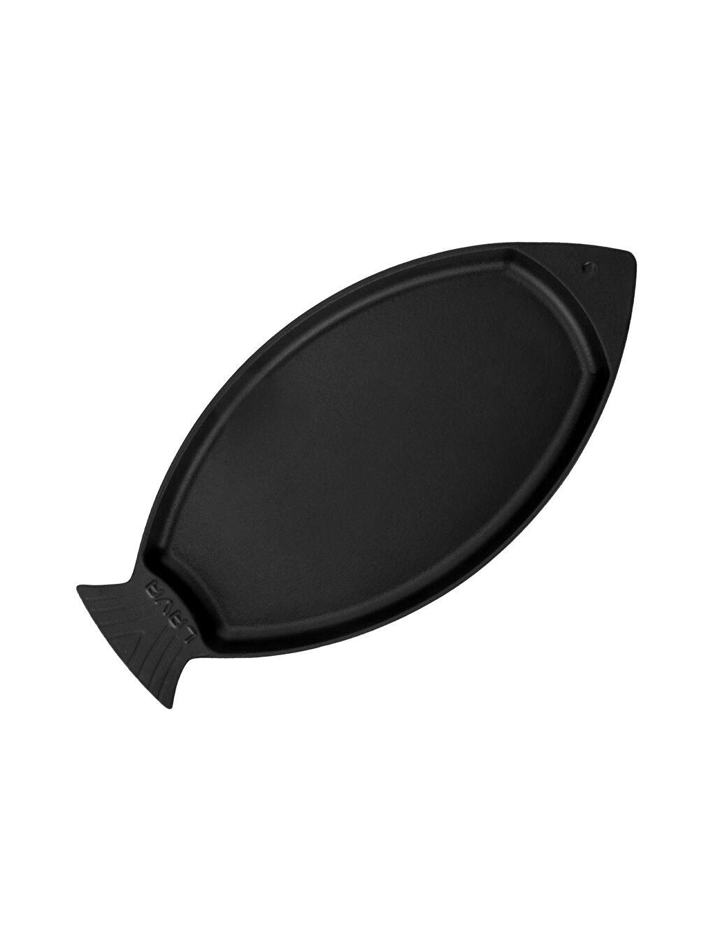 Bordo Balık Tabağı Döküm Demir Yekpare Kulplu Ölçü 20x32cm.-2