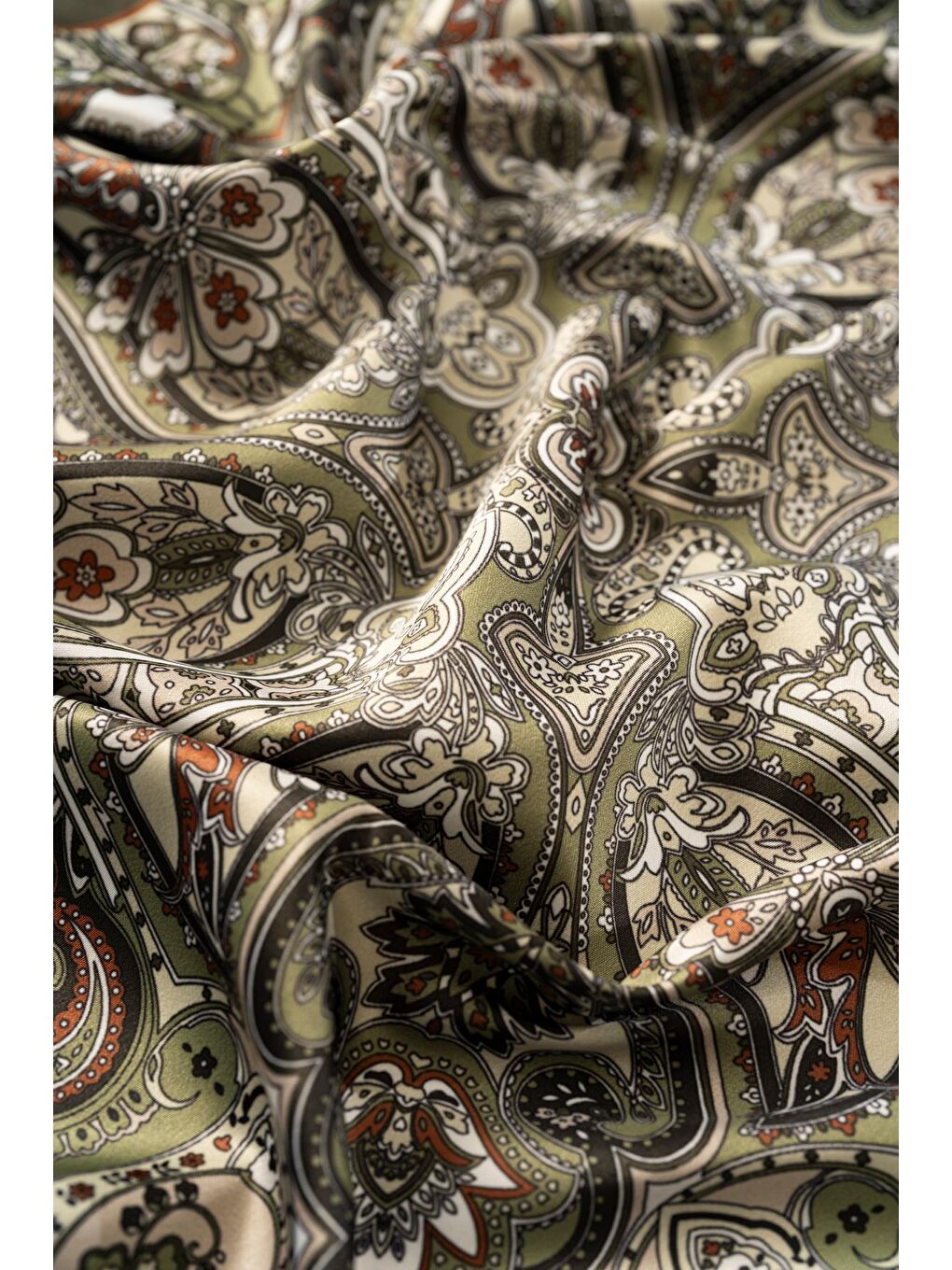 Haki Kadın Etnik Desenli 55*55 cm Bandana & Fular-2