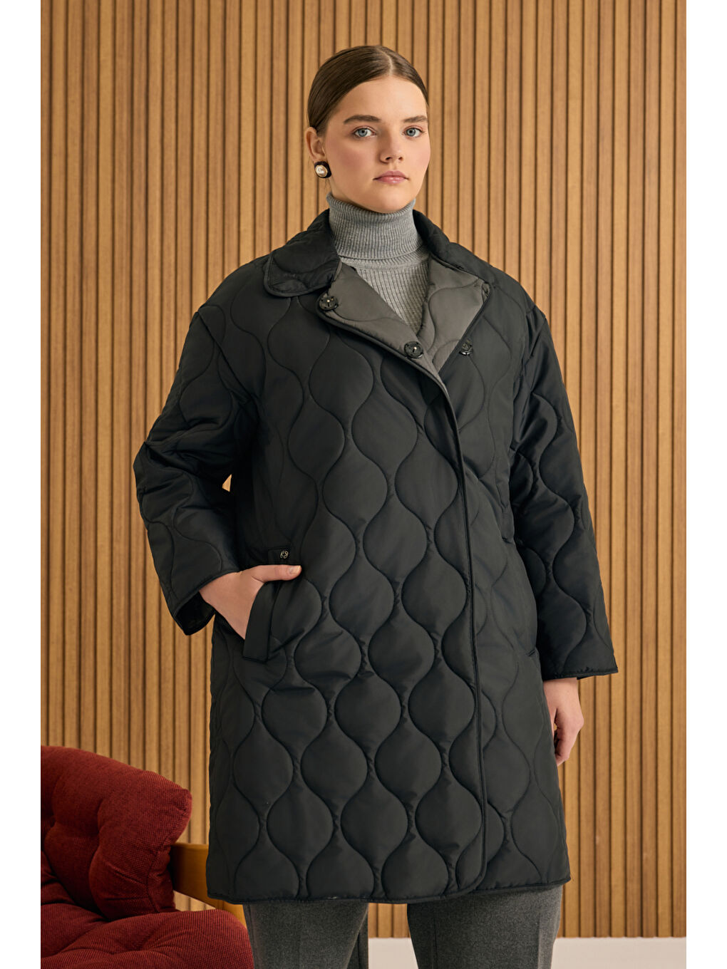 Siyah Kapitone Mont-2