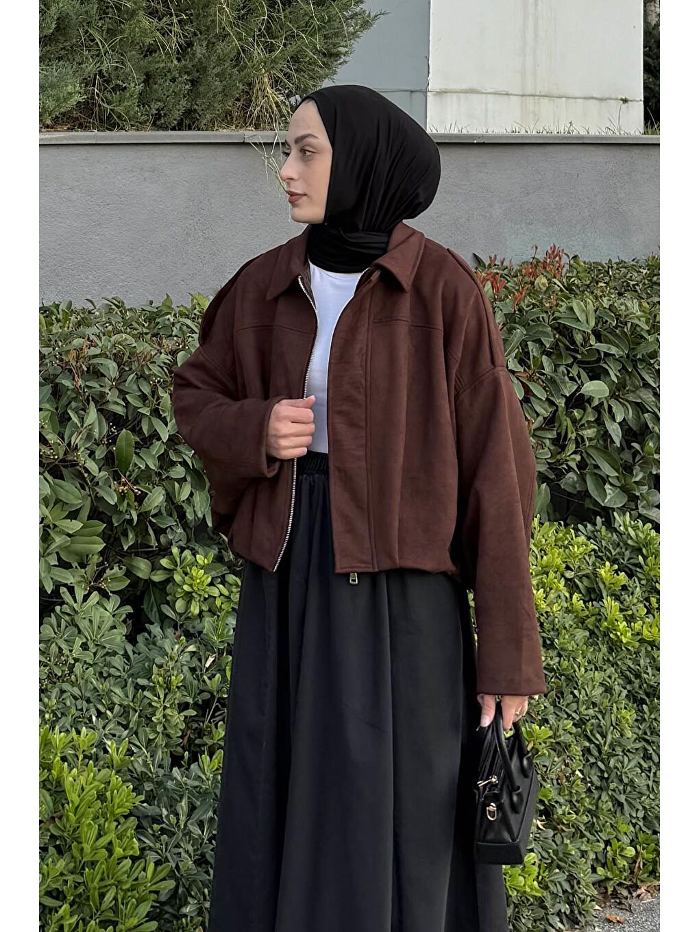 Omuz Apoletli Süet Ceket Acı Kahverengi-1