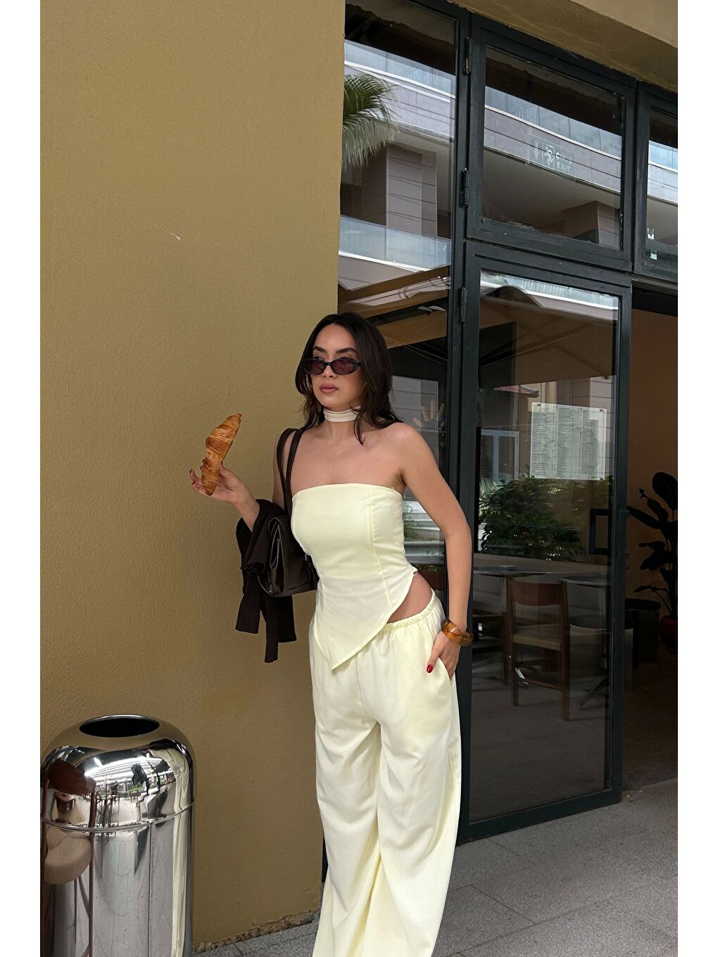 Kadın Sarı Straplez Takım 1006-5234-7