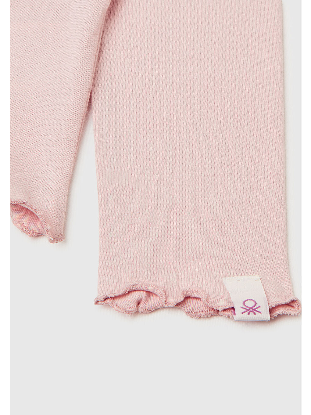 Kız Çocuk Toz Pembe Önü Baskılı Kol Ucu Etiket Detaylı Uzun Kollu T-shirt-2