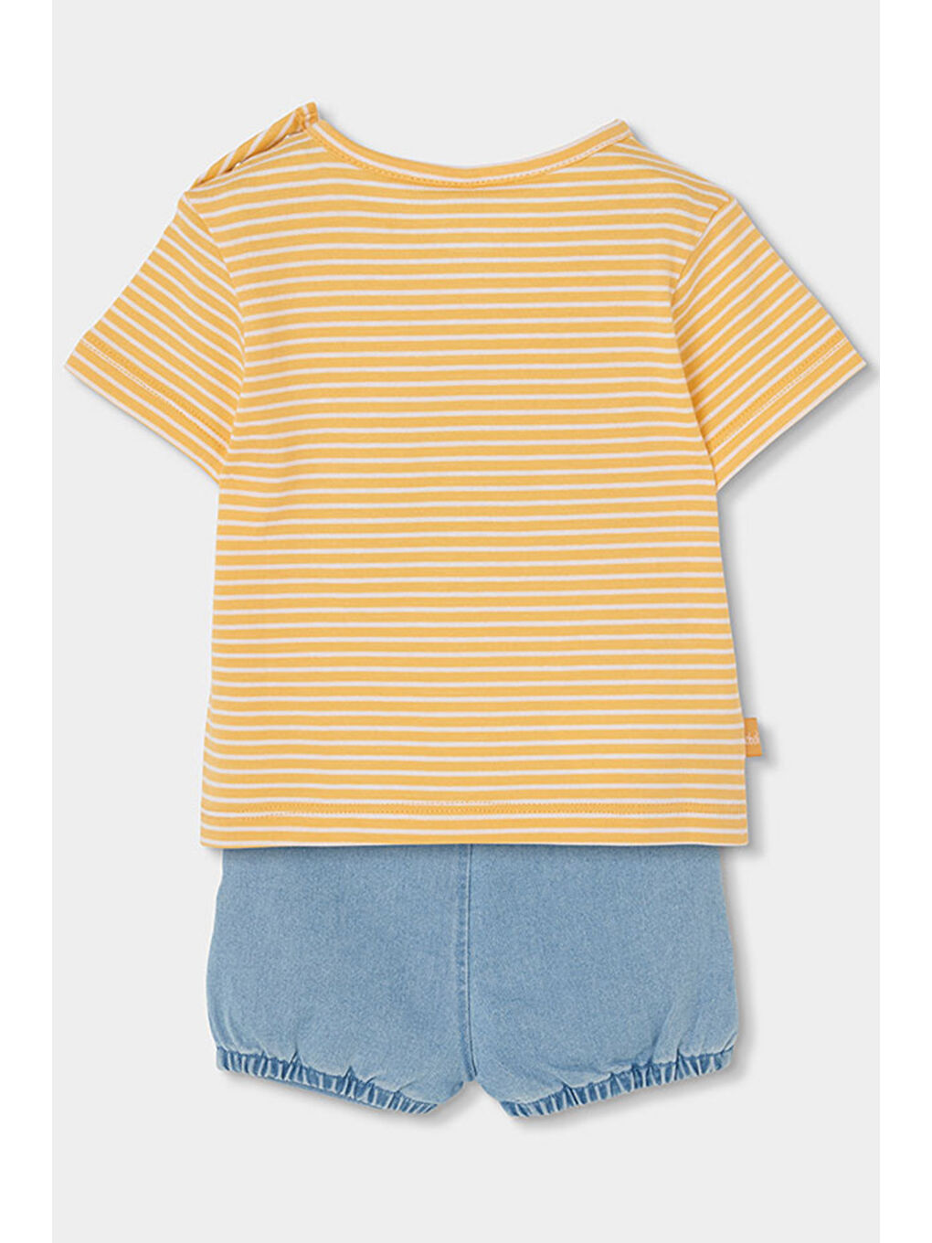 Sarı Yengeç Desenli Denim Şortlu 2li Takım 6-24 Ay sarı-1