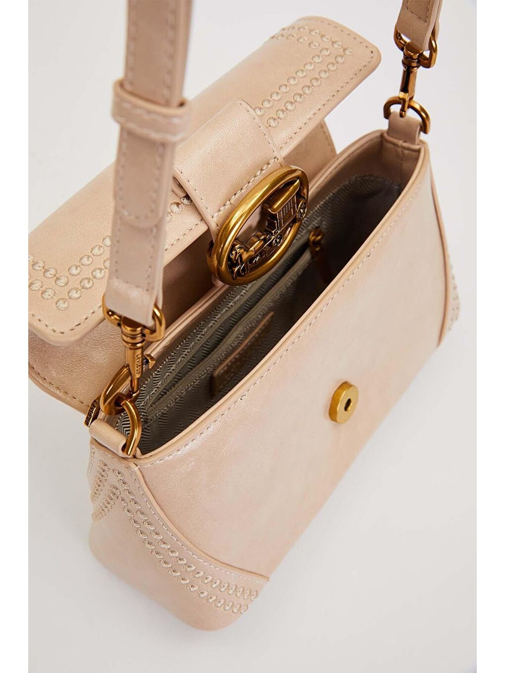 Bej Premium Vizon Kadın Omuz Çantası 930575-3