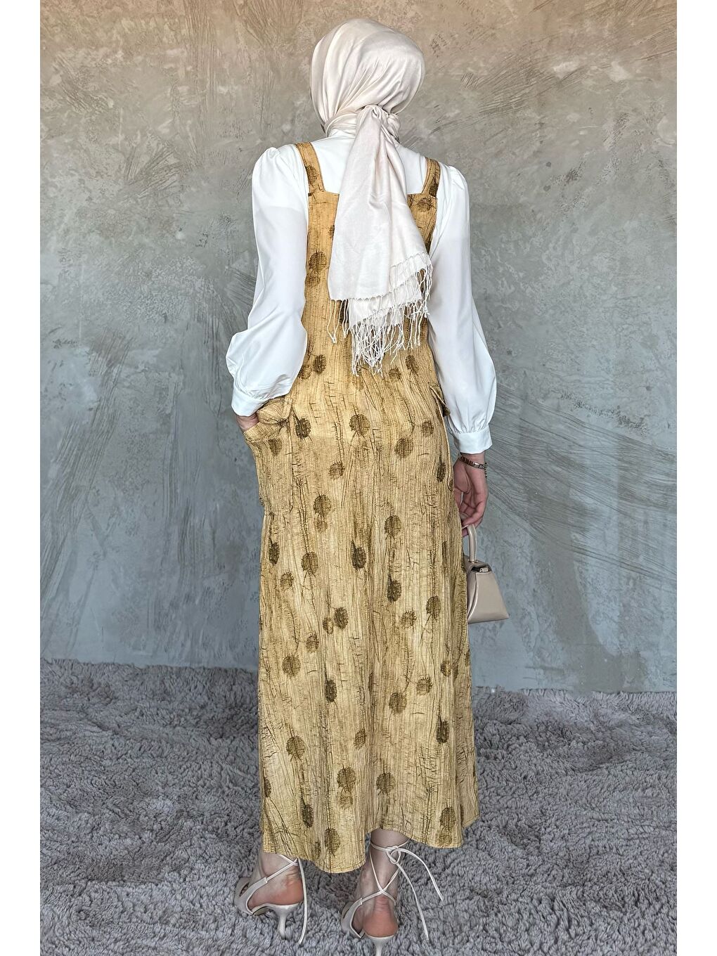 Kahverengi Tesettür Gömlek Salopet İkili Takım-6