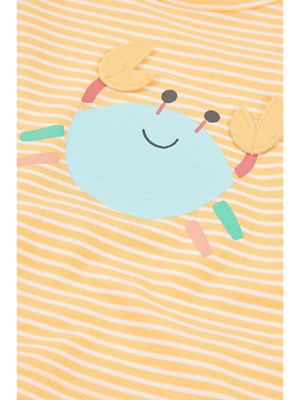 Sarı Yengeç Desenli Denim Şortlu 2li Takım 6-24 Ay sarı-7