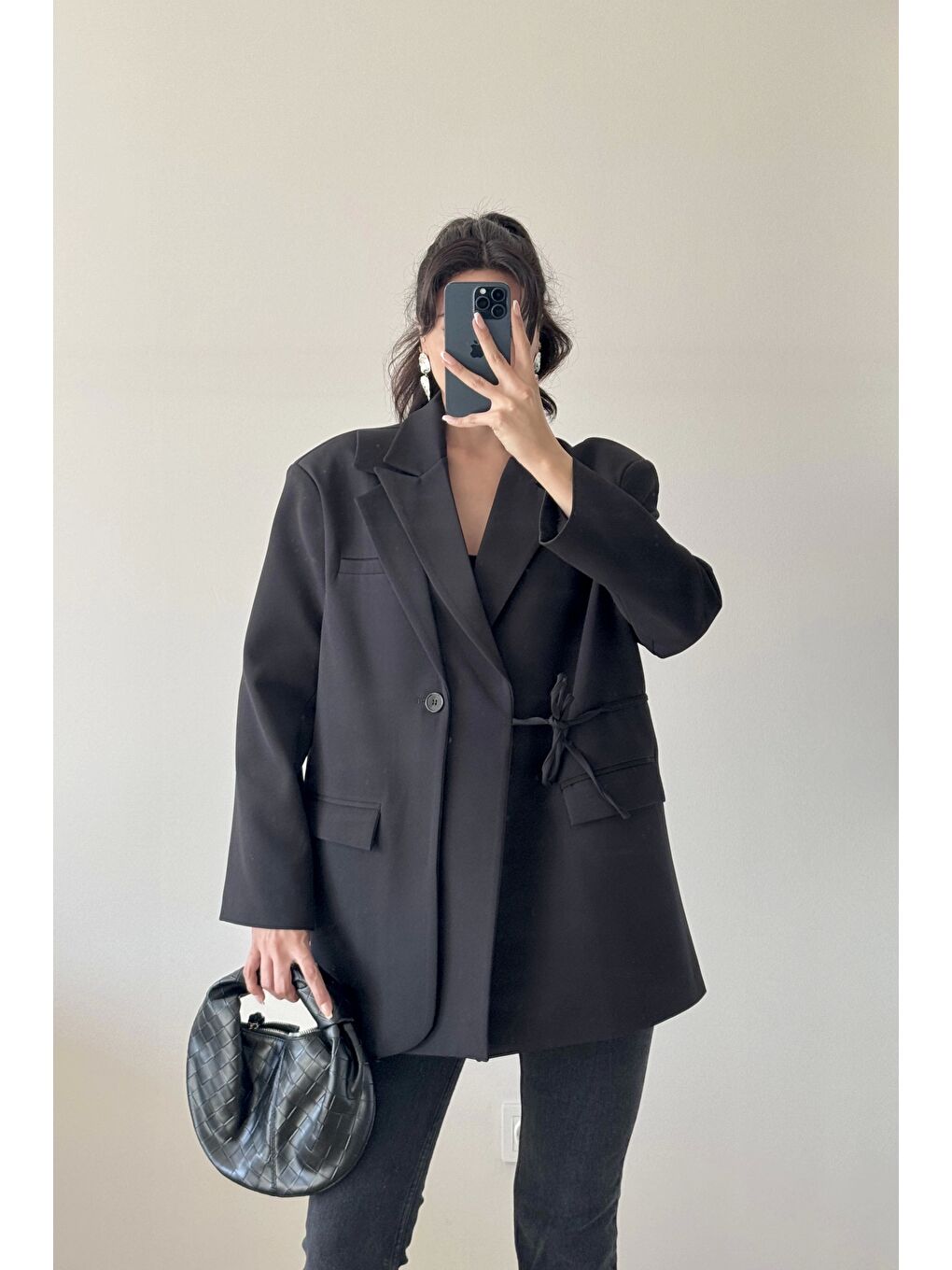 Kadın Siyah Çift Yaka Blazzer Ceket 0999-25088