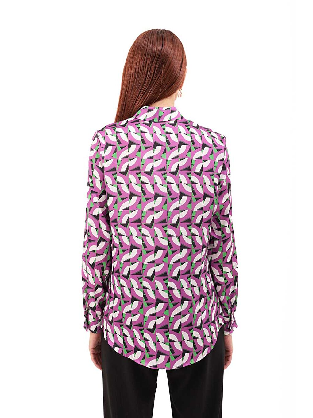 Mor Yakası Büzgülü Bluz-4