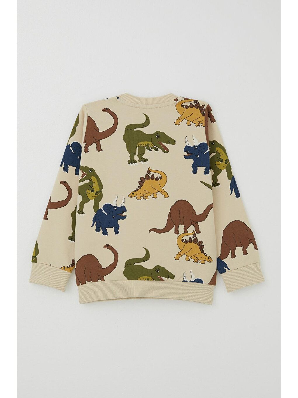 Ekru Erkek Çocuk Eşofman Takımı Kükreyen Dinozorlar Desenli Krem (1.5-5 Yaş)-4
