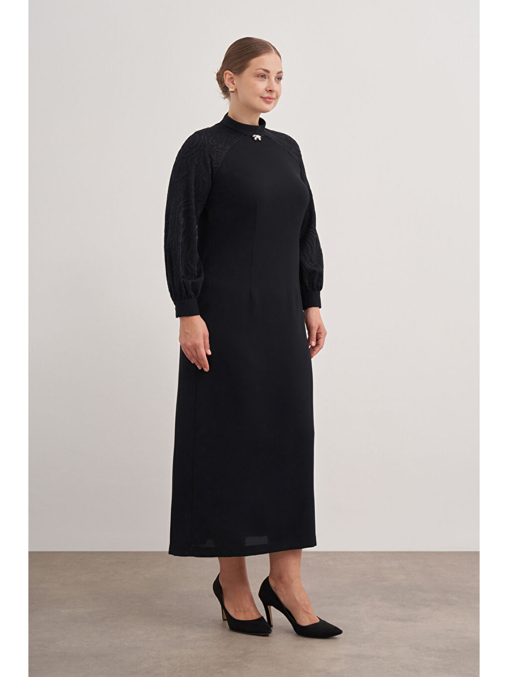 Siyah 4637112 Abiye Elbise-2