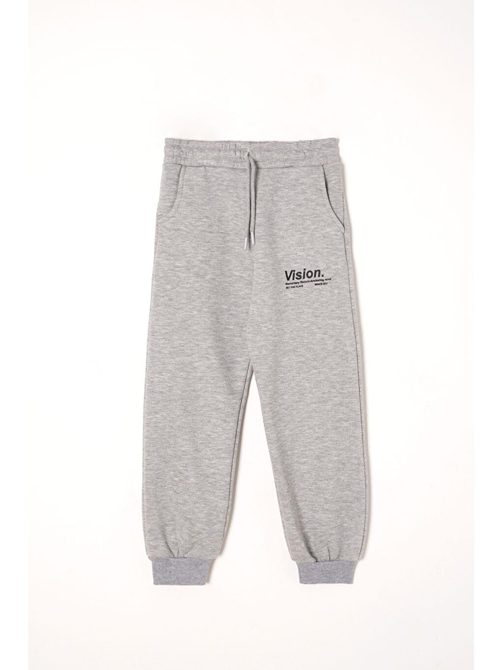 Vision Baskılı Şardonlu Gri Renk Erkek Çocuk Eşofman Takımı-5