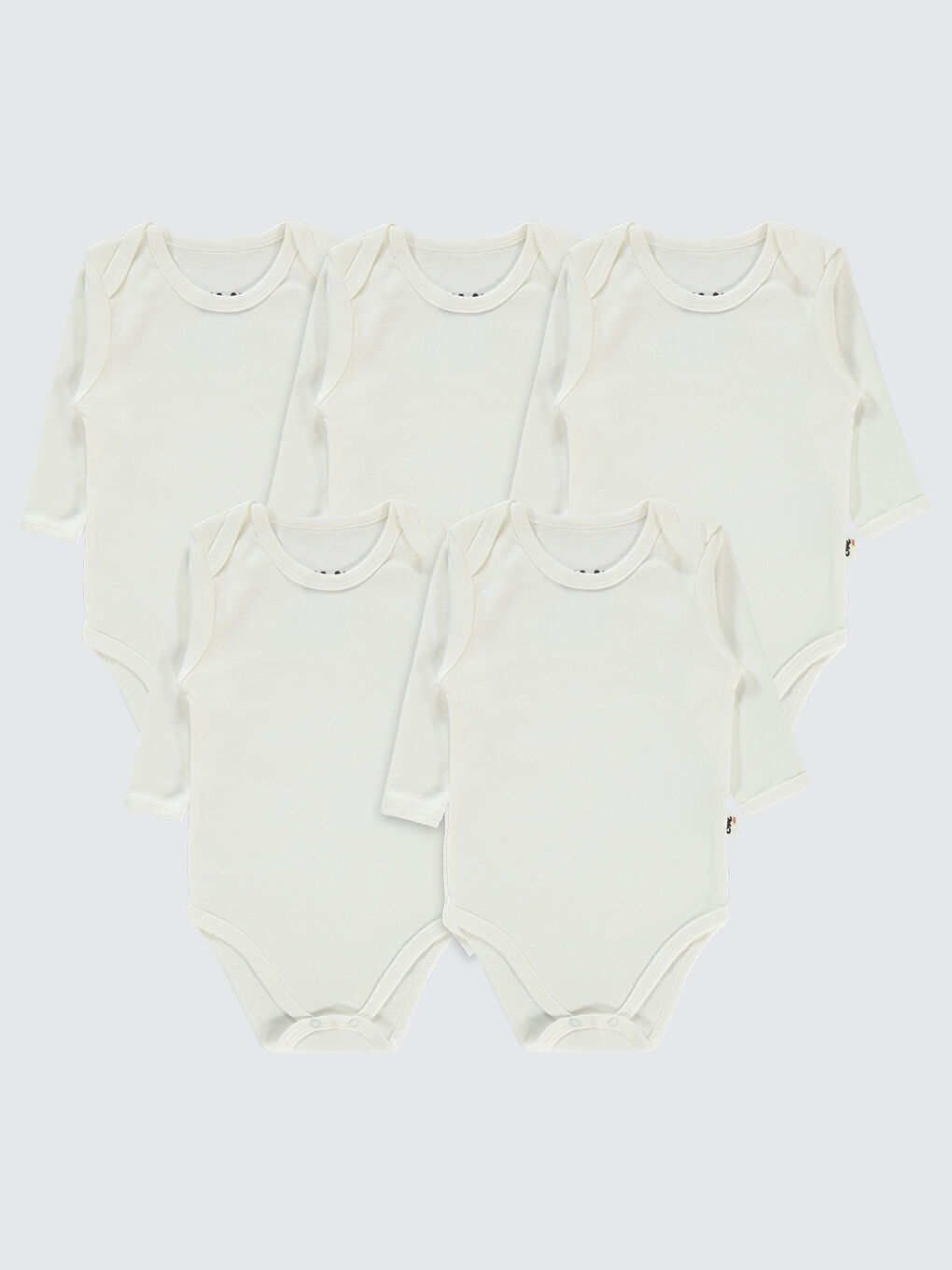 Baby Bebek 5'li Çıtçıtlı Badi 0-1 Ay Beyaz